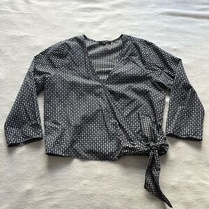 NWT Madewell Textured Cotton Wrap Top